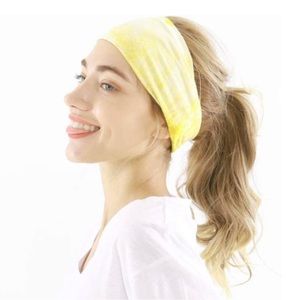 Yellow And White Tie Dye Headband